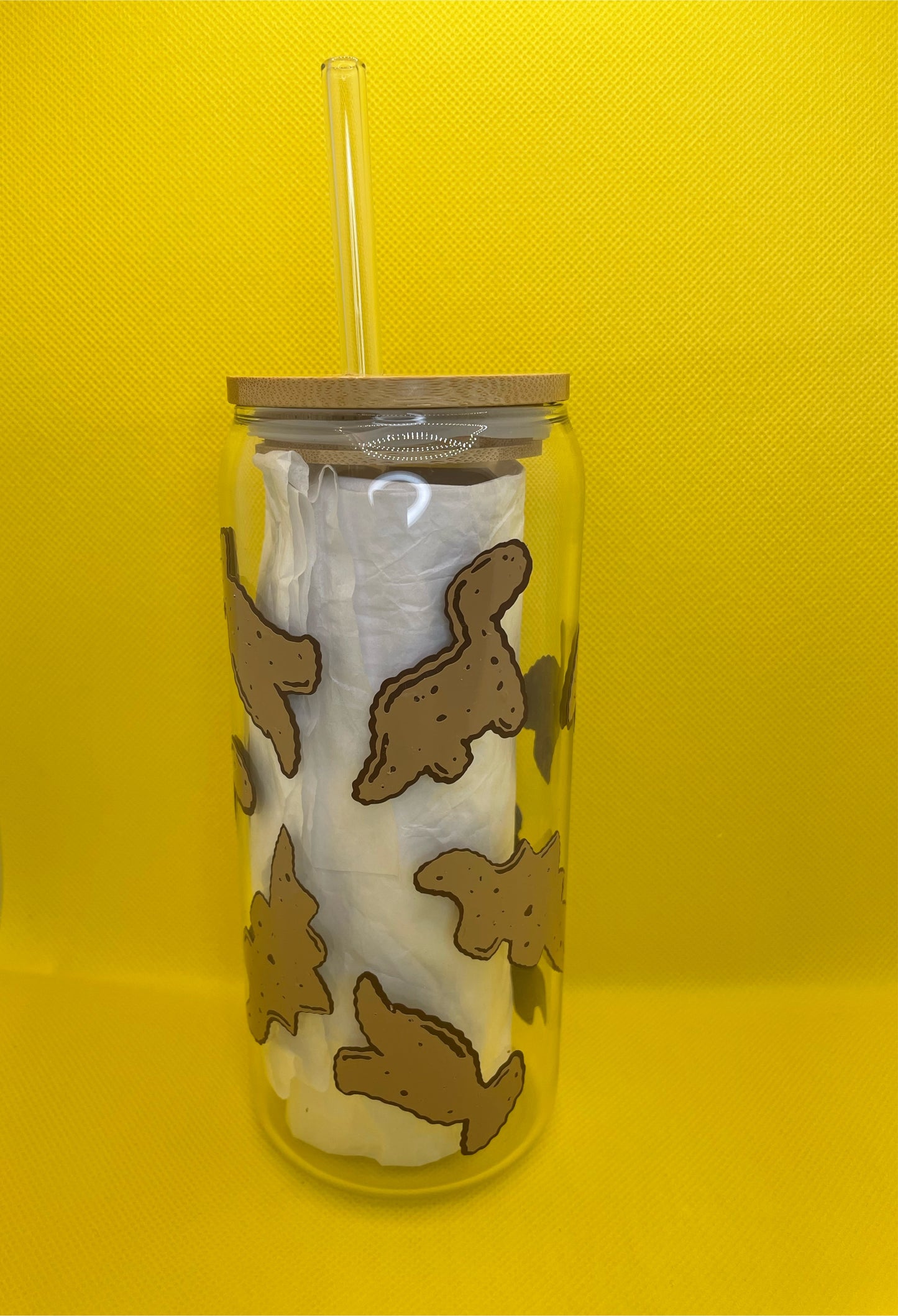 Dino Nuggets Glass Cup