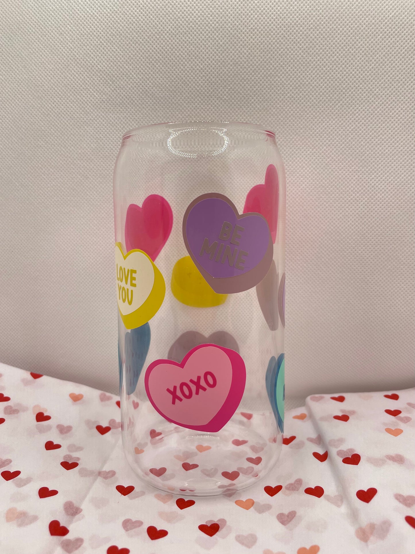 Candy Hearts & Lollipops Glass Cups