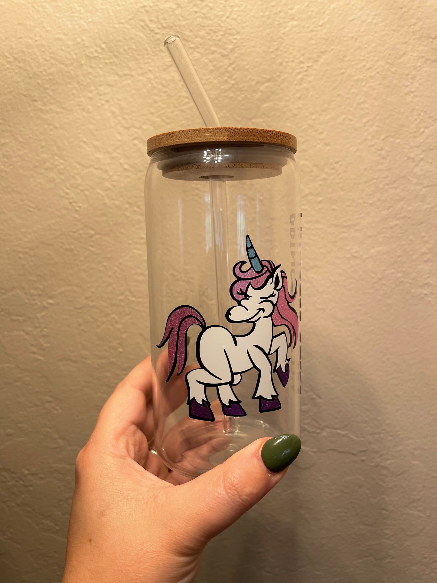 Custom Unicorn Glass Cup