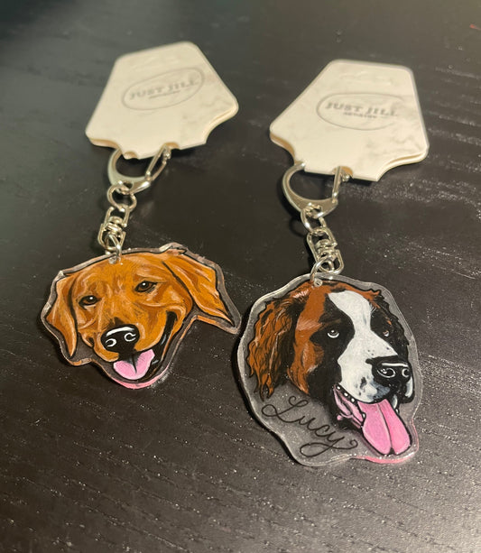 Pet Portrait Keychains