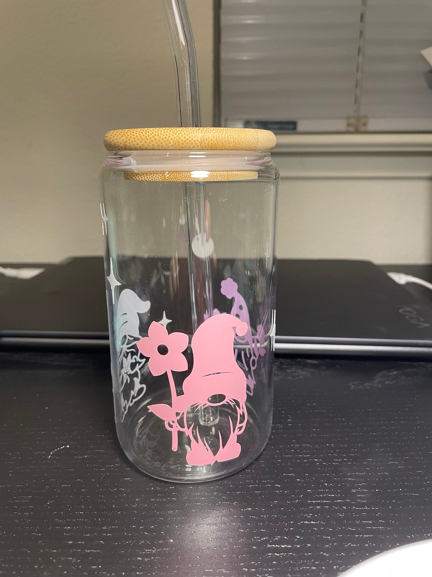 Gnomes With Plants Glass