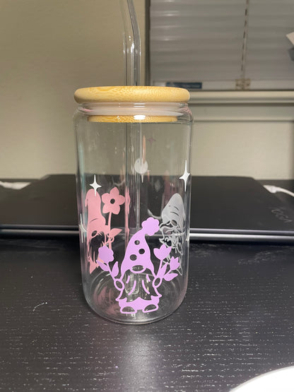 Gnomes With Plants Glass