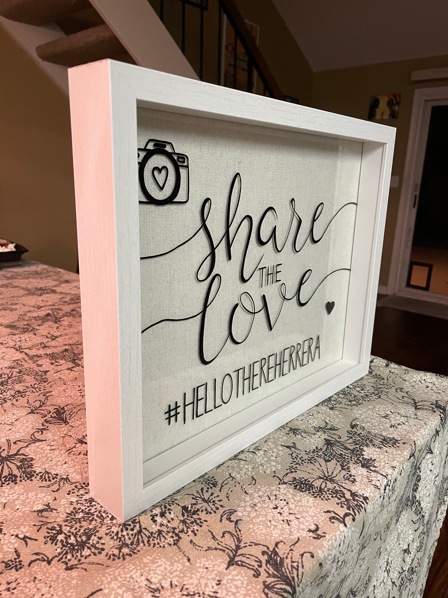 Share the love sign w/ custom hashtag