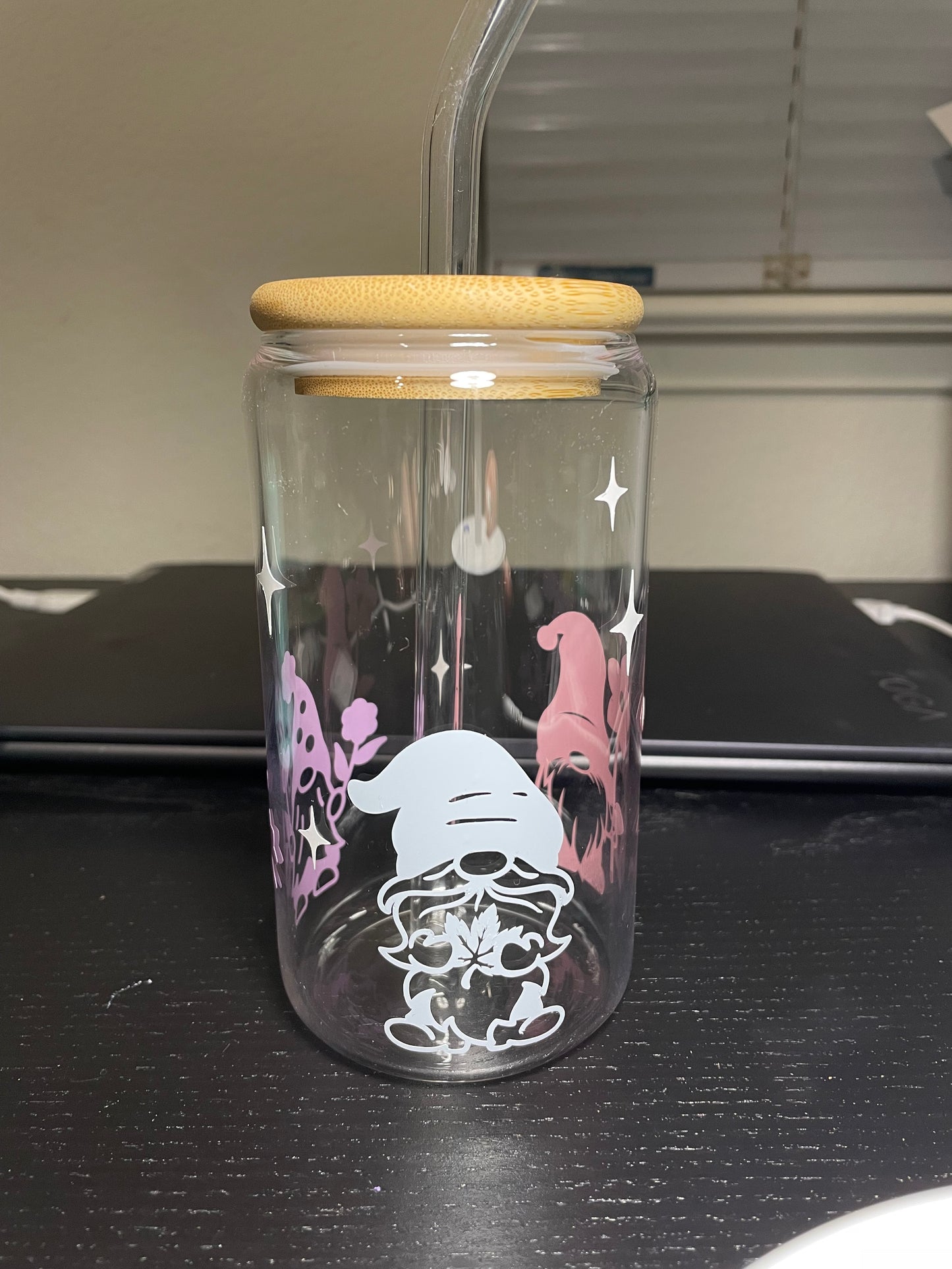 Gnomes With Plants Glass